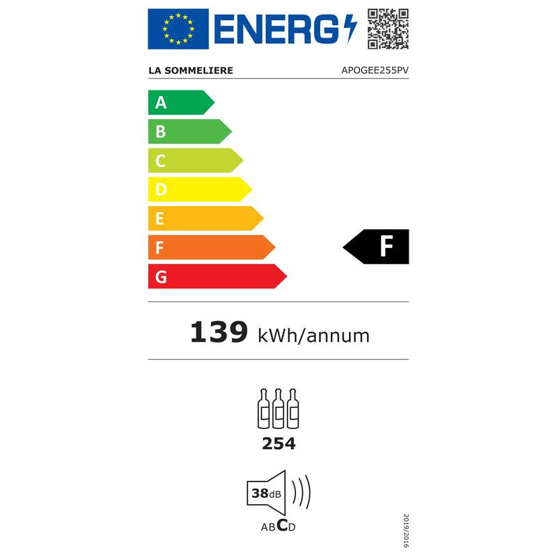 Ikääntymiskellari APOGEE255PV La Sommelière - 254 Pulloa